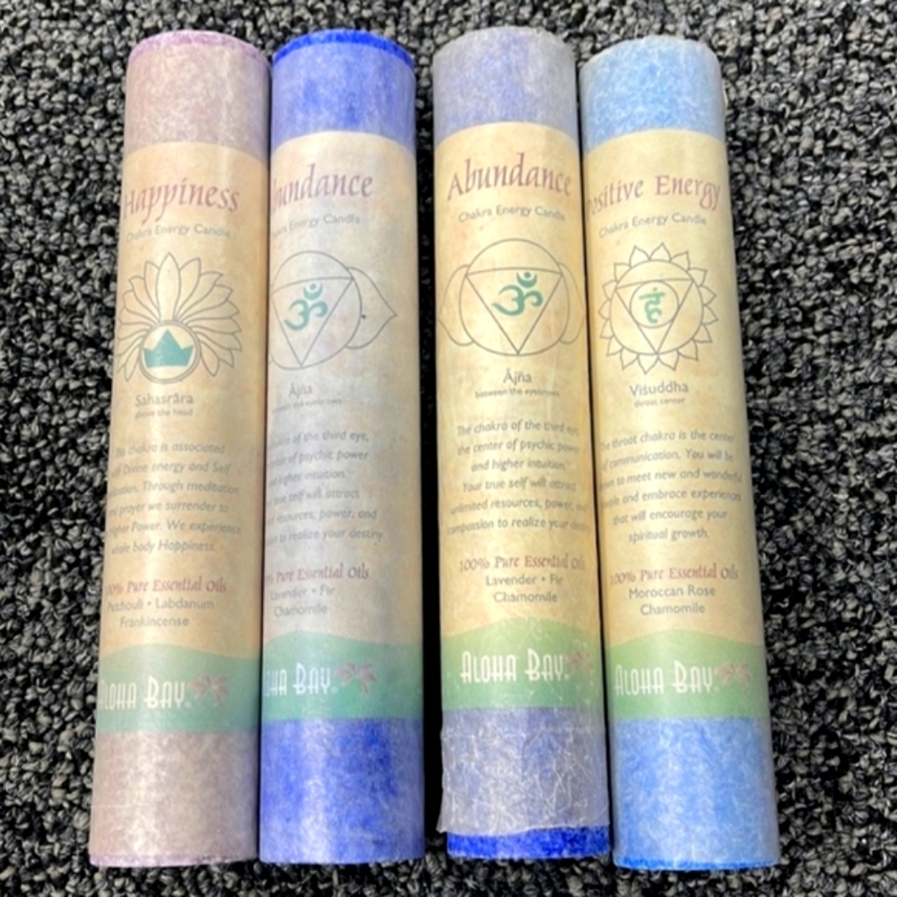 NWT Aloha bay CHAKRA ENERGY candles set of 4